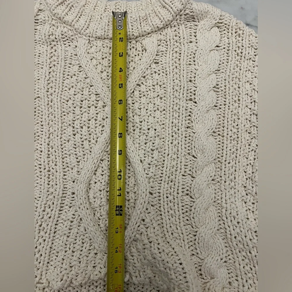 Free People Cutting Edge Cable Pullover in Ivory Size Small - Picture 13 of 16